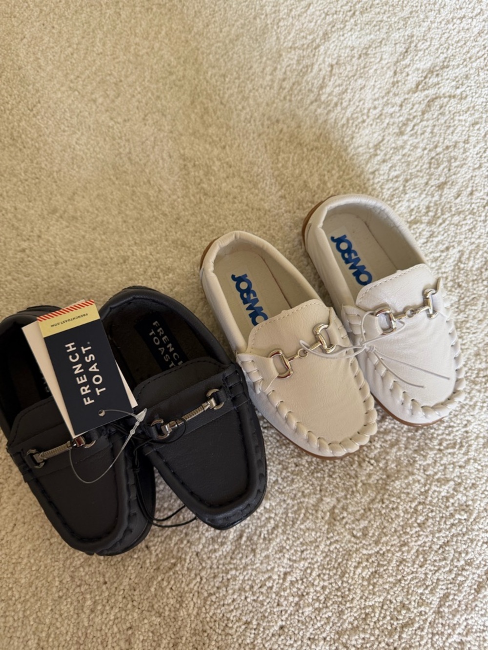 French Toast Kids Moccasin Loafers in Black and White